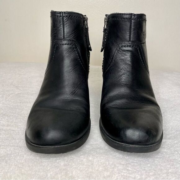 Teva Foxy Boots Leather Side Zip Ankle Booties Goth Emo Waterproof Black 8.5 - Picture 2 of 15